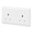 MK Base 13A 2-Gang Unswitched Socket White with White Inserts