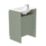 Newland  Double Door Floor Standing Vanity Unit with Basin Matt Sage Green 600mm x 450mm x 840mm