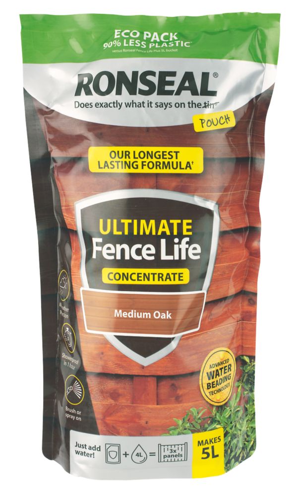 Ronseal Ultimate Fence Life Concentrate 950ml Medium Oak Shed & Fence Paint