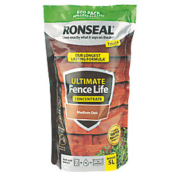 Ronseal Ultimate Fence Life Concentrate Treatment Medium Oak 5L from 950ml