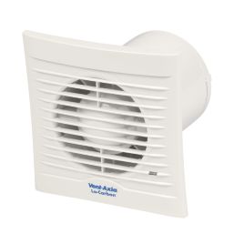 Vent-Axia 441625 Lo-Carbon Silhouette 100mm (4") Axial Bathroom Extractor Fan with Timer White 230V