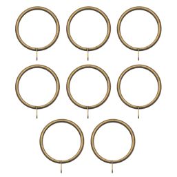 Renaissance Antique Brass Metal Curtain Rings 28mm 8 Pack