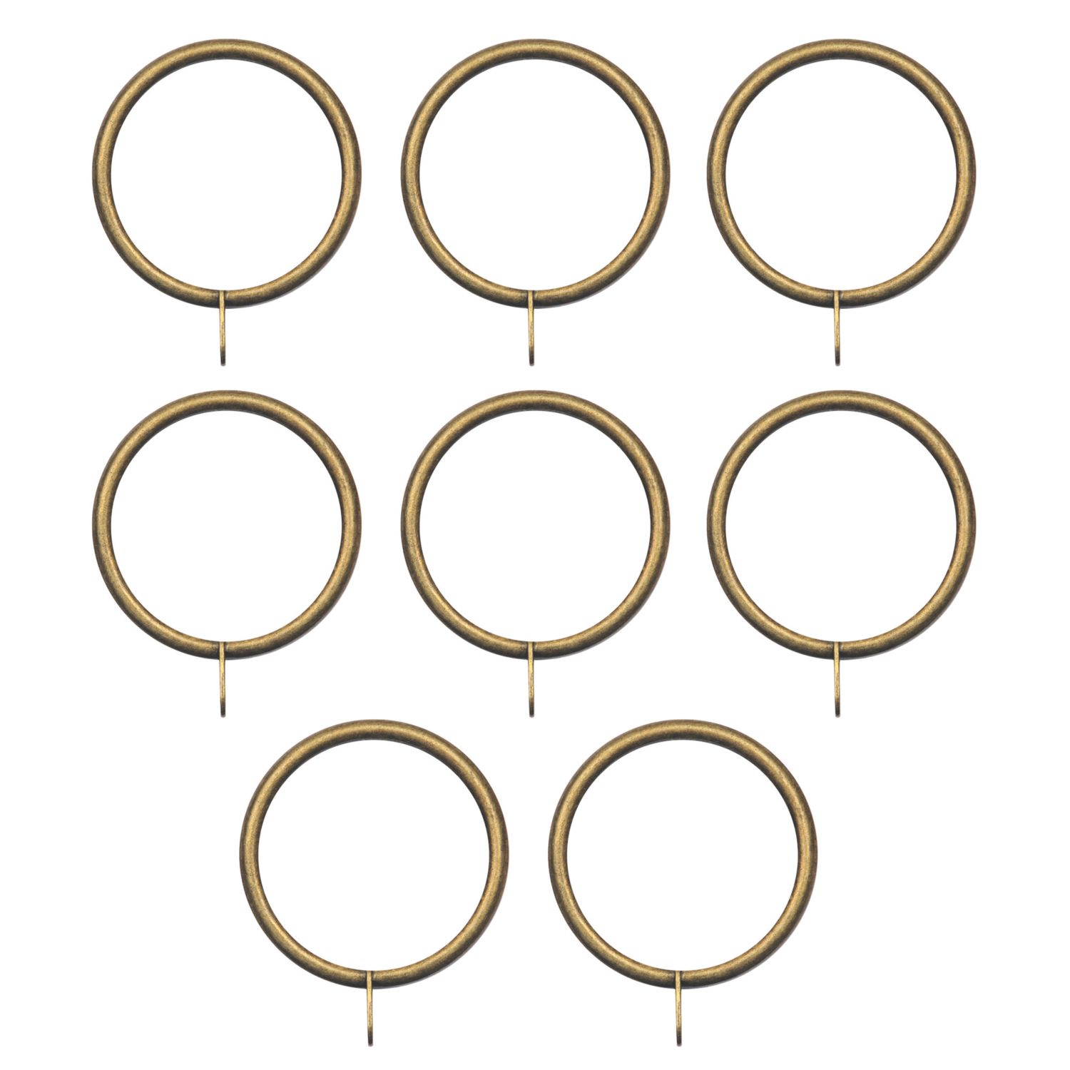 Renaissance Antique Brass Metal Curtain Rings 28mm 8 Pack (544CK)
