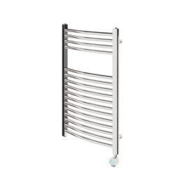 Flomasta 800mm x 500mm 853BTU Chrome Curved Electric Towel Radiator