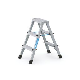 Zarges Aluminium 0.74m 3 Step Swingback A Frame Step Ladder