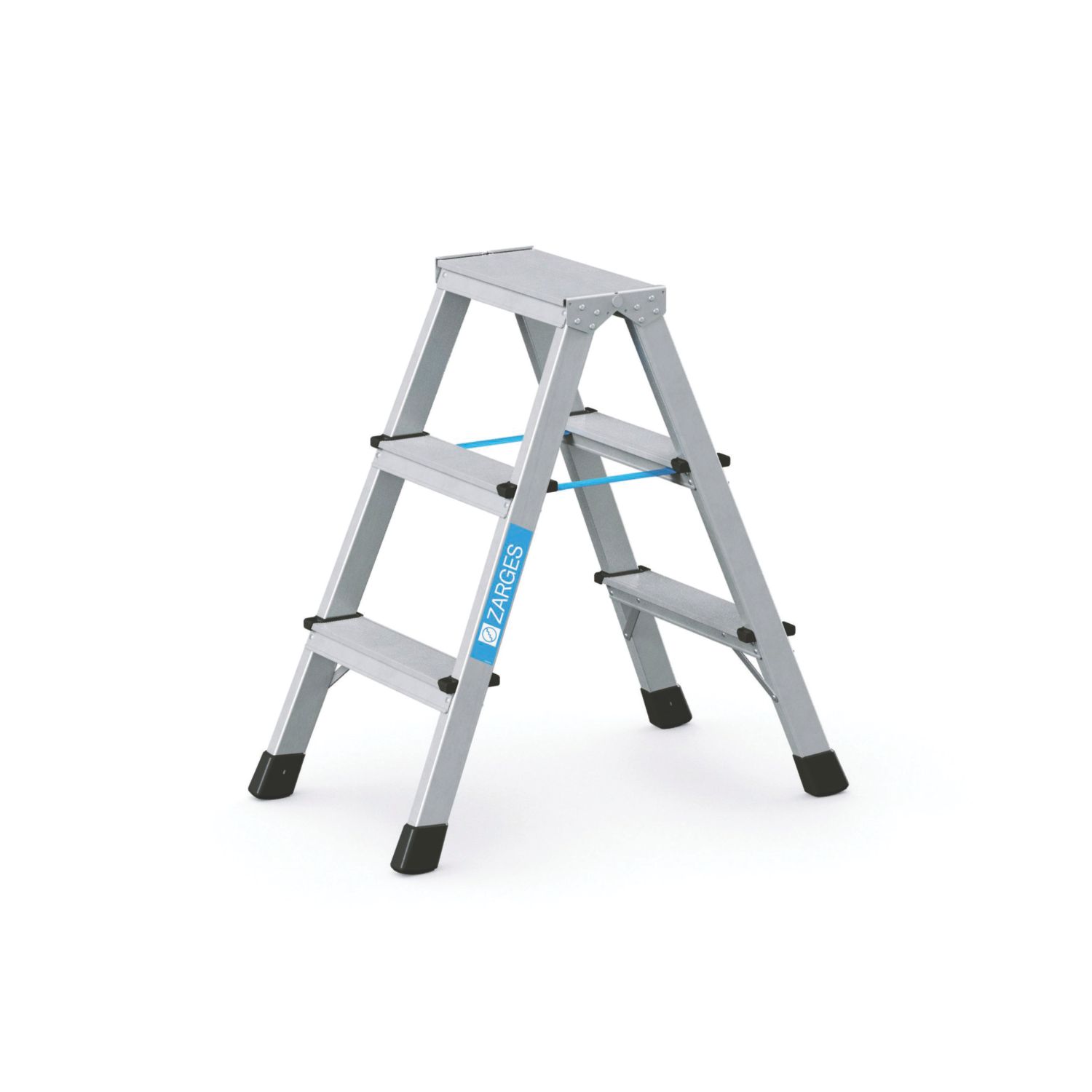 Zarges Aluminium 0.74m 3 Step Swingback A Frame Step Ladder (544CP)