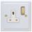 Varilight  13A 1-Gang 2-Pole Switched Socket Georgian White  with White Inserts