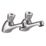 Bristan Timed Flow Chrome-Plated 98mm Push Button 2 Tap Holes Basin Pillar Tap