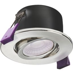 Knightsbridge SpektroLED Tilt  Fire Rated LED 4-CCT Downlight Brushed Chrome 5 / 8W 870lm