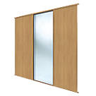 Spacepro Classic 3-Door Sliding Wardrobe Door Kit Oak Frame Oak / Mirror Panel 1760mm x 2260mm