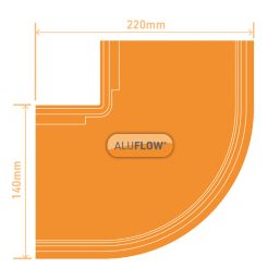 Aluflow  Aluminium 90° Half Round External Gutter Angle Grey 115mm