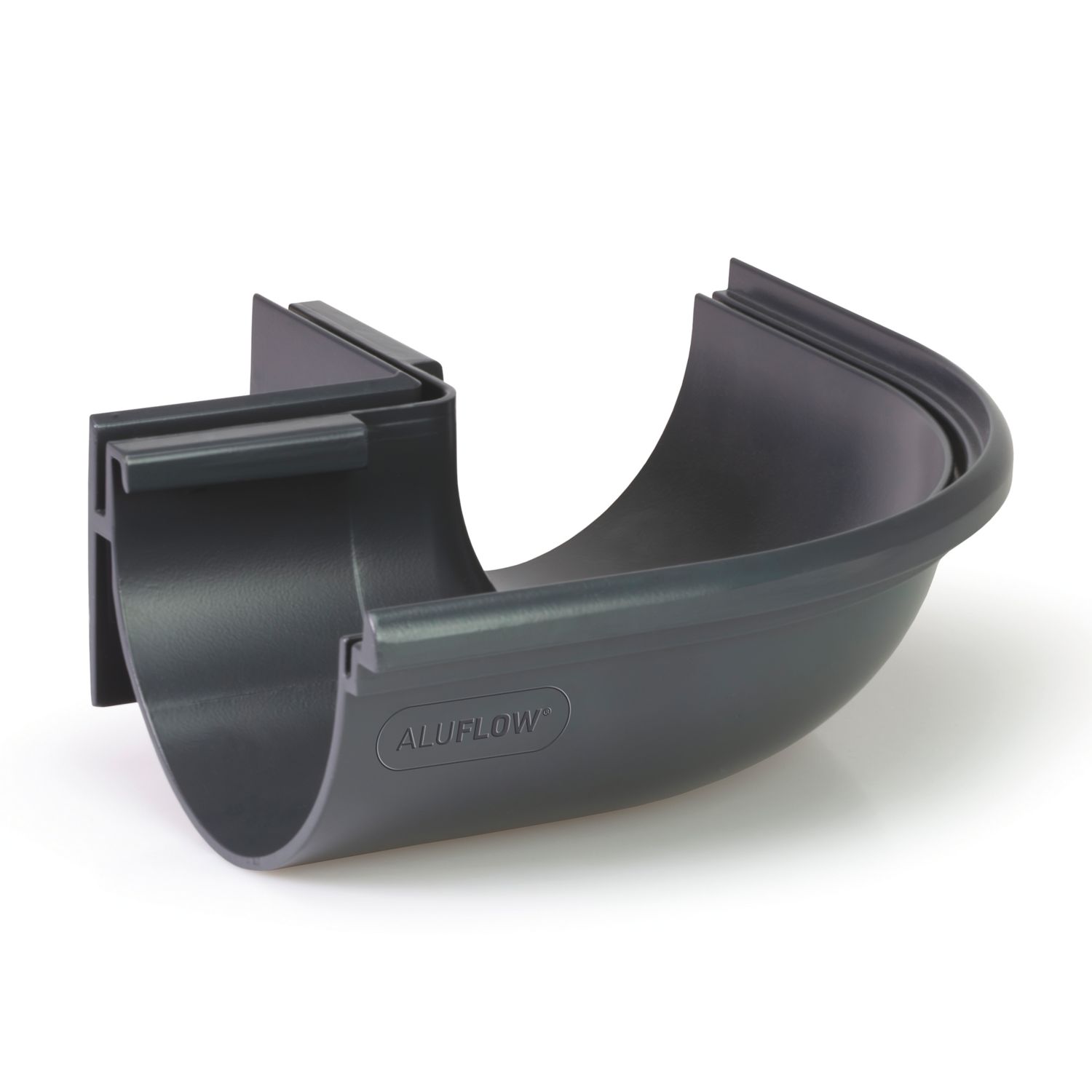 Aluflow Aluminium 90° Half Round External Gutter Angle Grey 115mm (544KA)