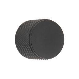 Elite Knobs & Handles Kensington Knurled Cabinet Knob Matt Black 25mm