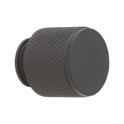 Elite Knobs & Handles Kensington Knurled Cabinet Knob Matt Black 25mm