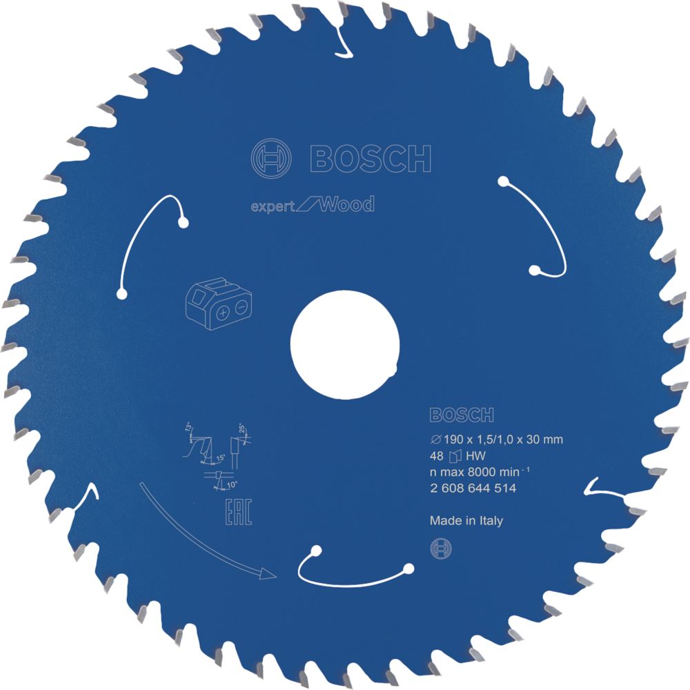 Bosch Expert Wood Circular Saw Blade 190mm x 30mm 48T Screwfix