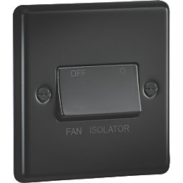 Knightsbridge  10AX 1-Gang TP Fan Isolator Switch Matt Black  with Black Inserts