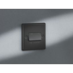 Knightsbridge  10AX 1-Gang TP Fan Isolator Switch Matt Black  with Black Inserts