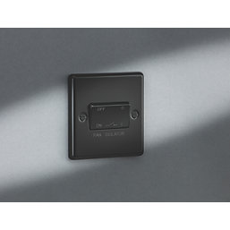 Knightsbridge  10AX 1-Gang TP Fan Isolator Switch Matt Black  with Black Inserts