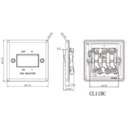 Knightsbridge  10AX 1-Gang TP Fan Isolator Switch Matt Black  with Black Inserts