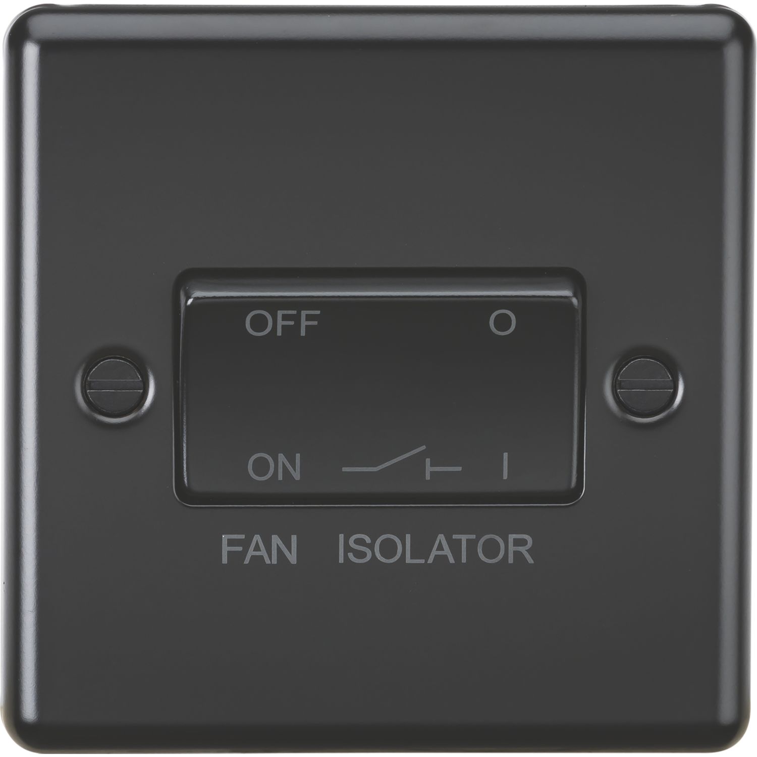 Knightsbridge 10AX 1-Gang TP Fan Isolator Switch Matt Black with Black Inserts (544PX)
