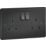 Knightsbridge  13A 2-Gang DP Switched Socket Matt Black  with Black Inserts