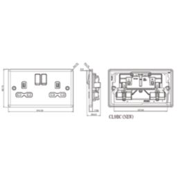 Knightsbridge  13A 2-Gang DP Switched Socket Matt Black  with Black Inserts