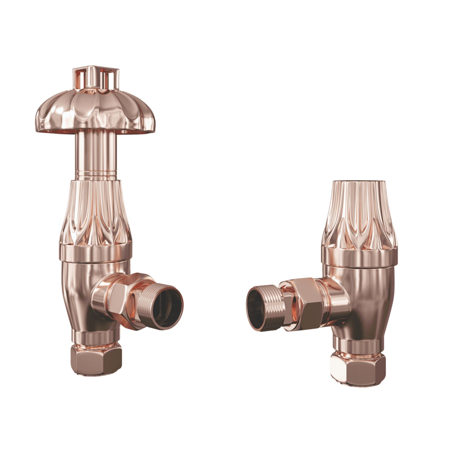 ETAL Ealing 15mm x 1/2" Copper Angled Thermostatic Radiator (544RT)