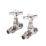 Towelrads  15mm x 1/2" Chrome Straight Traditional Manual Radiator Valve & Lockshield  2 Pack