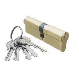 Smith & Locke Fire Rated 1 Star Double Double Cylinder Lock 45-50 (95mm) Polished Brass