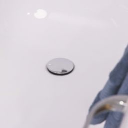 ETAL Freeflow Chrome Round Head Bath Overflow Filler Tap  With Pop-Up Waste