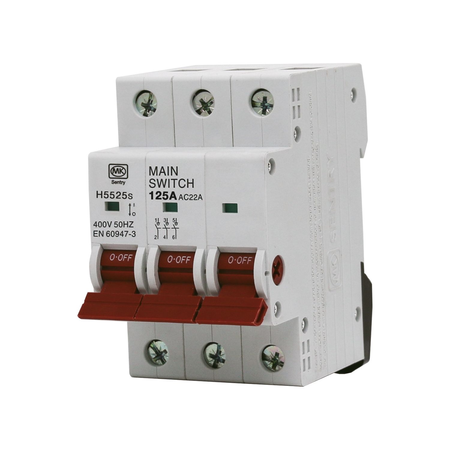 MK Sentry H5525S 125A 3-Pole Unfused 3-Phase Disconnector (544YW)