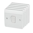 MK Logic Plus 10AX 1-Gang 1-Way Light Switches  White  5 Pack