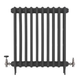 Arroll UK-20 15mm x 1/2" Black Nickel Angled & L/S Traditional Manual Radiator Valve & Lockshield