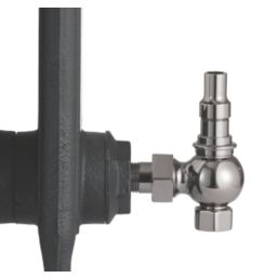 Arroll UK-20 15mm x 1/2" Black Nickel Angled & L/S Traditional Manual Radiator Valve & Lockshield