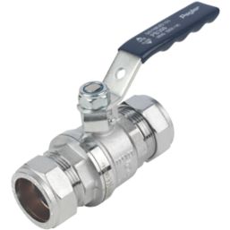 Pegler PB300 Compression Full Bore 28mm Lever Ball Valve with Blue Handle