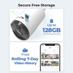 Reolink B320 Argus Solar & Battery-Powered White Wired or Wireless 3MP Indoor & Outdoor Bullet Camera