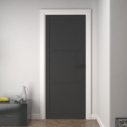 Green & Taylor Heritage Primed Black Wooden 3-Panel Internal Door 1981mm x 686mm