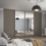 Spacepro Classic 4-Door Sliding Wardrobe Door Kit Stone Grey Frame Stone Grey / Mirror Panel 2370mm x 2260mm