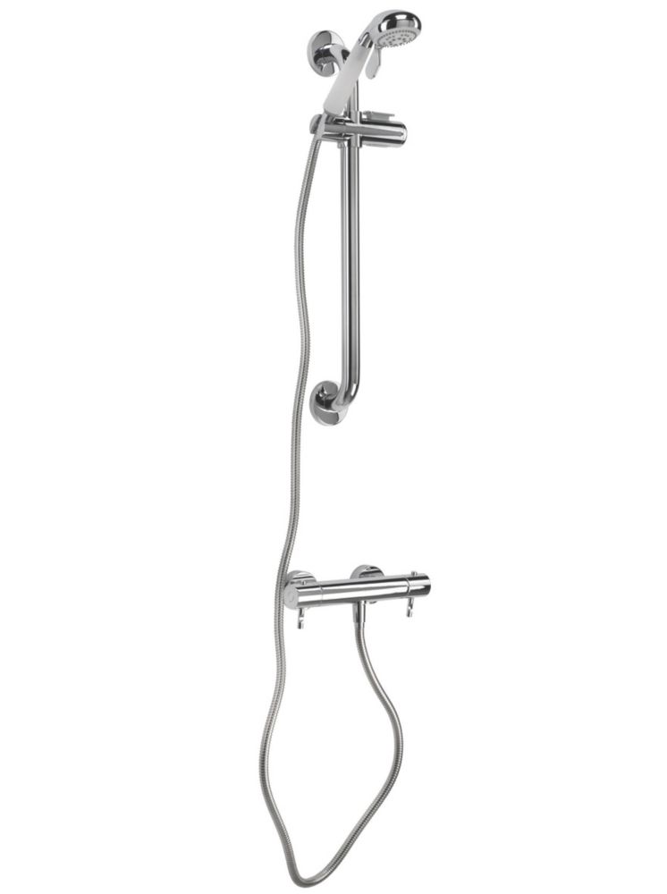 Croydex Metlex Inclusive Thermostatic Shower Set 85mm Chrome