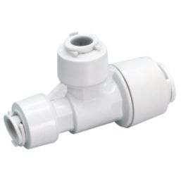 FloPlast FloFit+ Plastic Push-Fit Reducing Tee 15mm x 10mm x 10mm