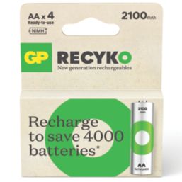 GP Batteries Recyko Rechargeable AA 1.2V Ni-MH Batteries 4 Pack