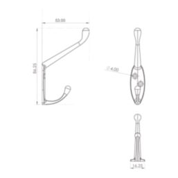 Essentials Coat & Hat Hook Black 85mm