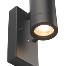Saxby Palin Outdoor Wall Light With Photocell Matt Black