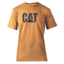 CAT Trademark Logo T-Shirt Short Sleeve Tee Shirts Bronze 2X Large 47" Chest