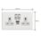 Varilight  13A 2-Gang 1P+N Switched Socket + 4A 20W 2-Outlet Type A & C USB Charger Ice White with White Inserts