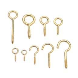 Easyfix Brass-Plated Screw Hooks & Eyes Grab Pack 215 Pcs