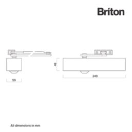 Briton 2003.SES Fire Rated Overhead Door Closer Silver