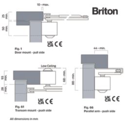 Briton 2003.SES Fire Rated Overhead Door Closer Silver