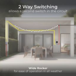 British General  IP66 20A 1-Gang 2-Way Weatherproof Outdoor Switch with Neon