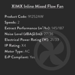 Xpelair XIMX100 4" Axial Inline Extractor Fan  240V